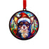 Chihuahua in Santa Hat Suncatcher Decoration